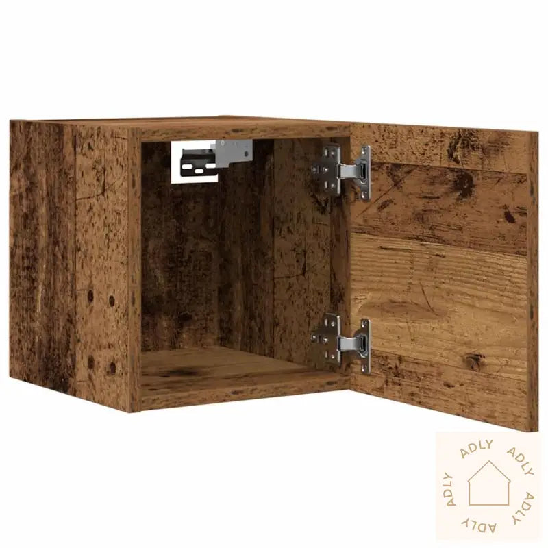 Vegghengte Tv-Benker 2 Stk Gammelt Tre 30,5X30X30 Cm