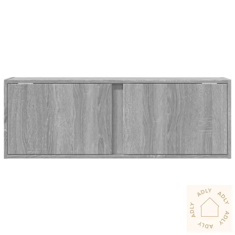 Vegghengt Tv-Benk Med Led Grå Sonoma 100X31X35 Cm