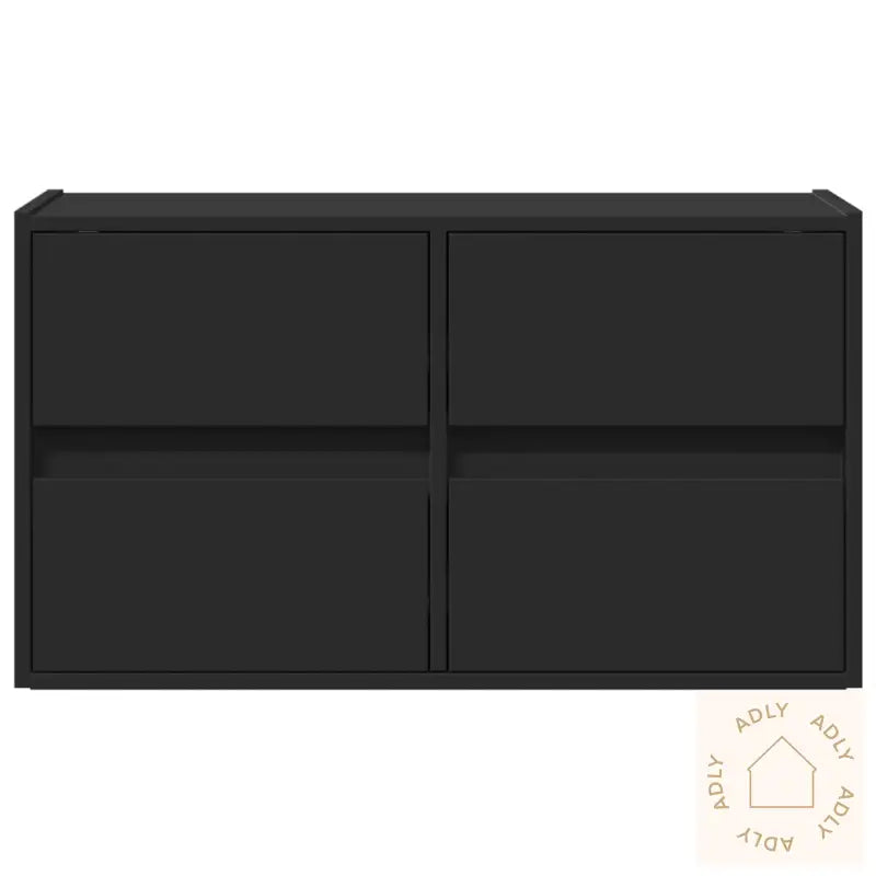 Vegghengt Tv-Benk Med Led Svart 80X31X45 Cm