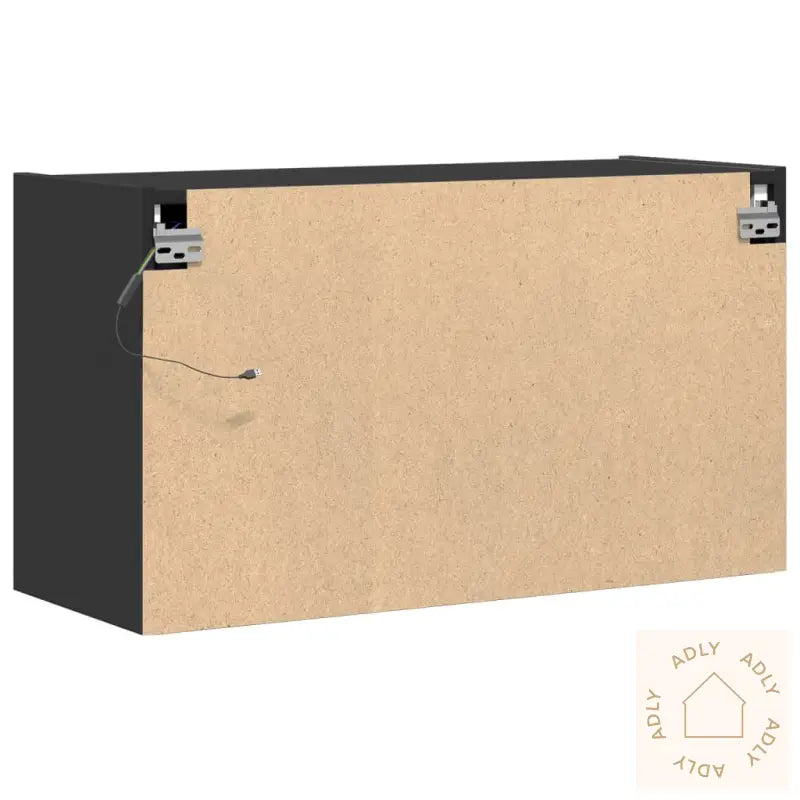 Vegghengt Tv-Benk Med Led Svart 80X31X45 Cm