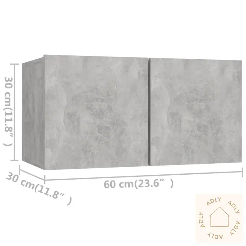 Tv-Benker 4 Stk Betonggrå 60X30X30 Cm Konstruert Tre