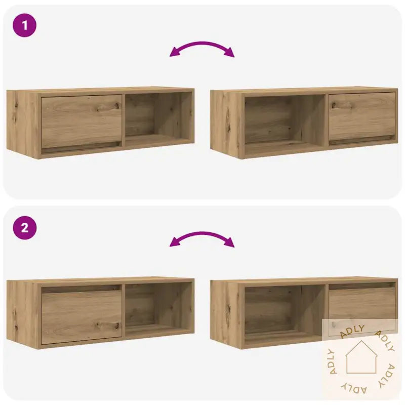 Tv-Benk Artisan Eik 80X31X25,5 Cm Konstruert Tre