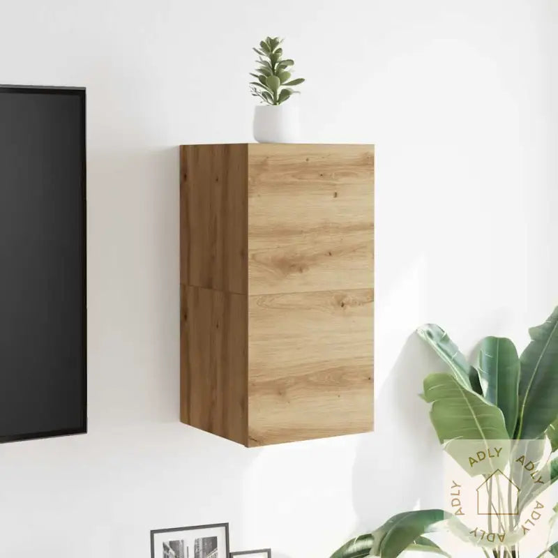 Vegghengte Tv-Benker 2 Stk Artisan Eik 30,5X30X30 Cm