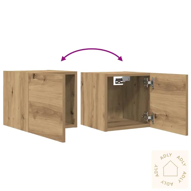 Vegghengt Tv-Benk Artisan Eik 30,5X30X30 Cm