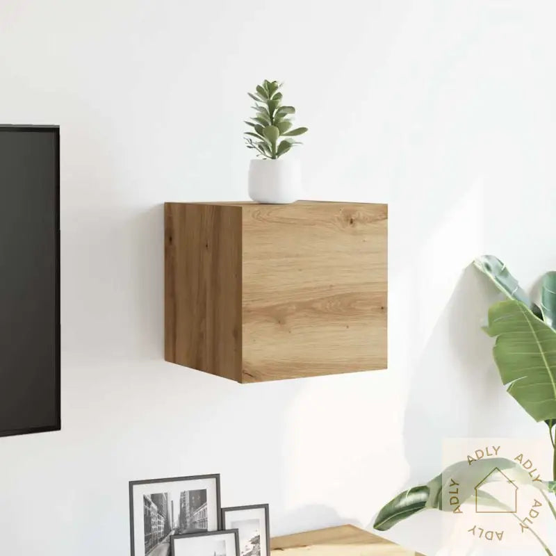 Vegghengt Tv-Benk Artisan Eik 30,5X30X30 Cm