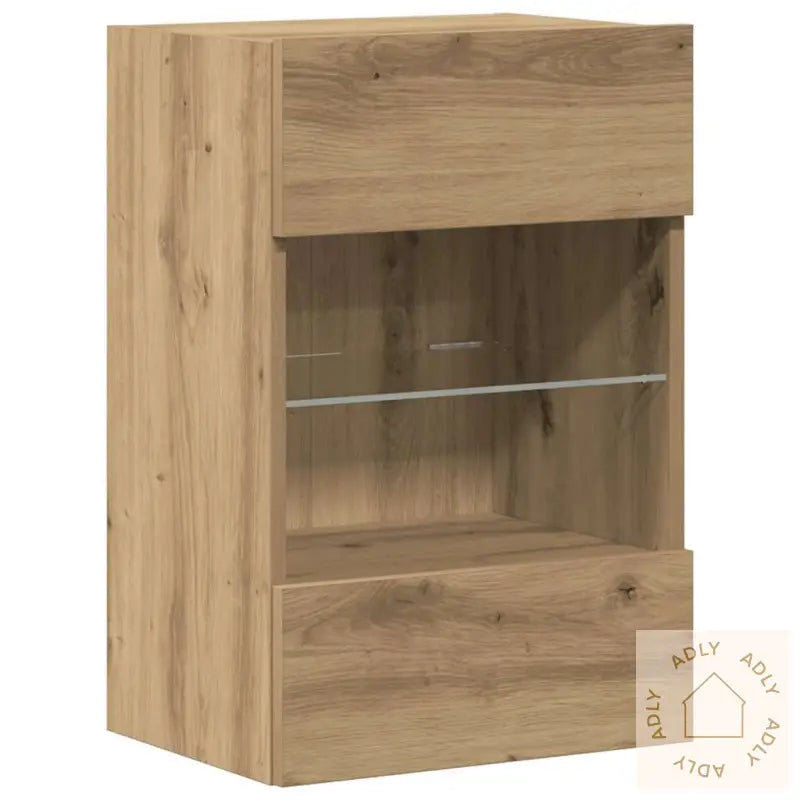 Tv-Benker Med Led-Lys 2 Stk Artisan Eik 40X30X60,5 Cm