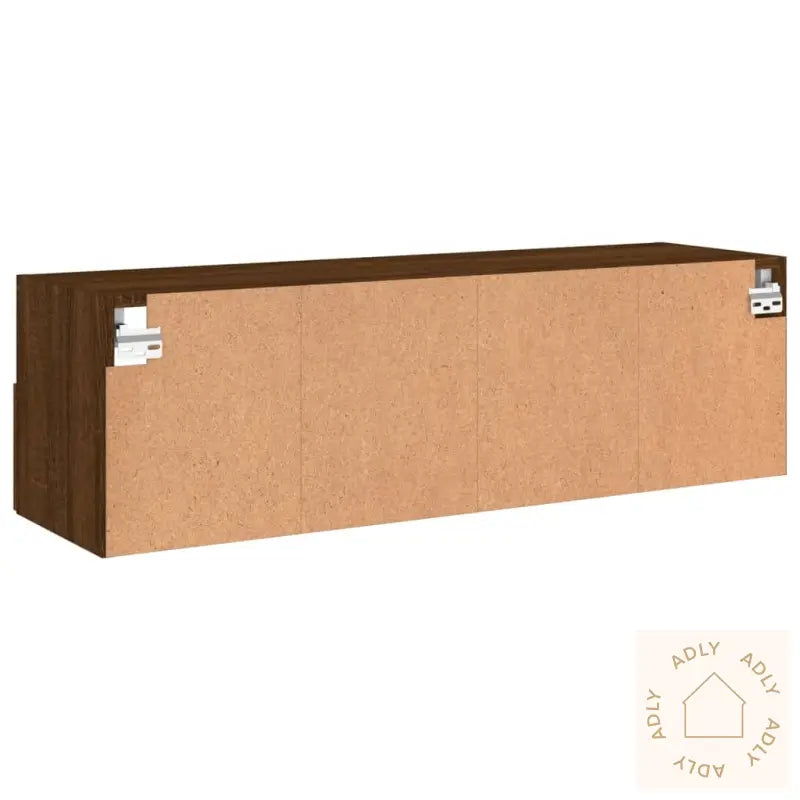 Vegghengt Tv-Benk Brun Eik 100X30X30 Cm Konstruert Tre