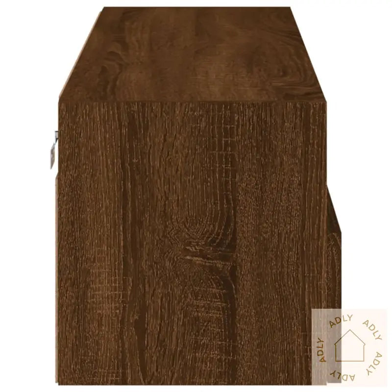 Vegghengt Tv-Benk Brun Eik 100X30X30 Cm Konstruert Tre