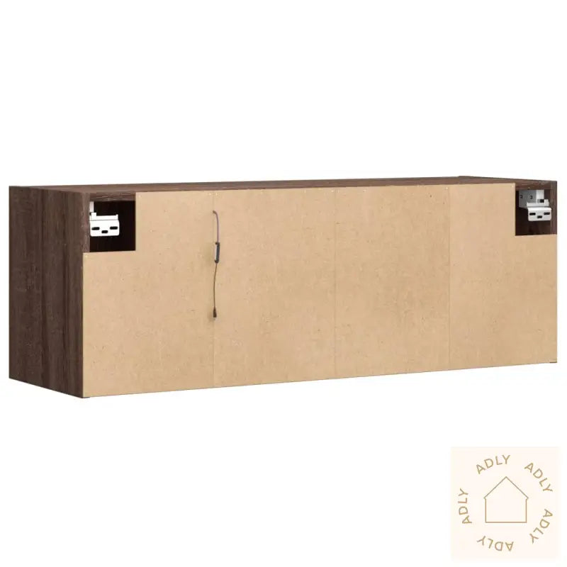 Tv Veggskap Med Led Brun Eik 100X31X35 Cm