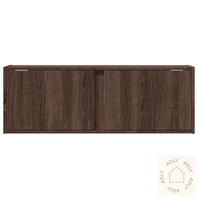 Tv Veggskap Med Led Brun Eik 100X31X35 Cm