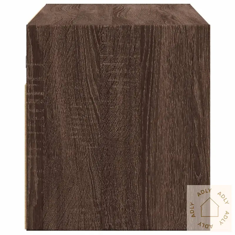 Tv Veggskap Med Led Brun Eik 100X31X35 Cm