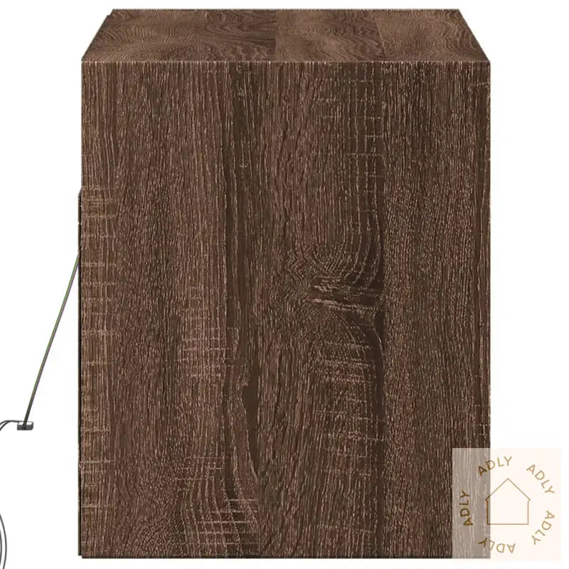 Tv Veggskap Med Led Brun Eik 100X31X35 Cm