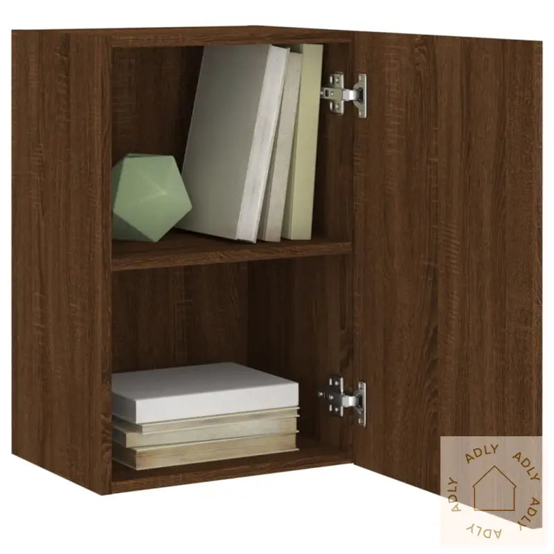 Vegghengte Tv-Benker 2 Stk Brun Eik 40,5X30X60Cm Konstruert Tre