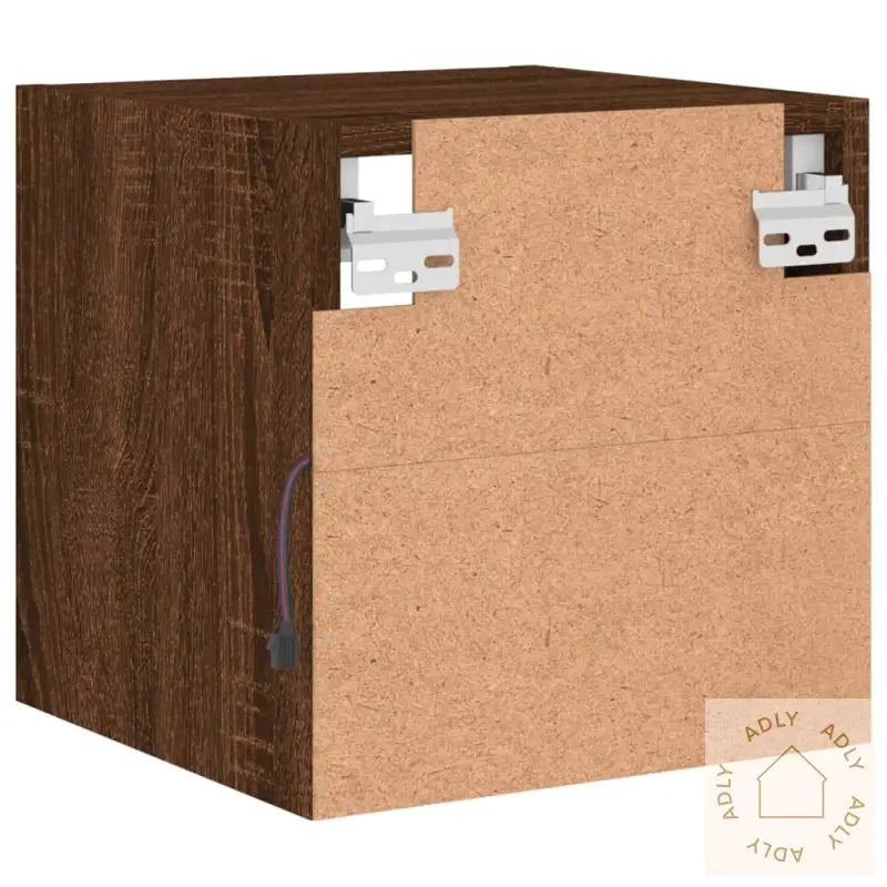 Vegghengt Tv-Benk Med Led 2 Stk Brun Eik 30X28,5X30 Cm