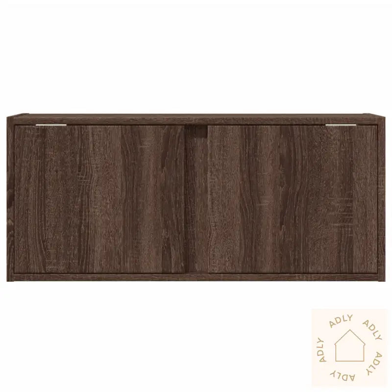 Vegghengt Tv-Benk Med Led Brun Eik 80X31X35 Cm