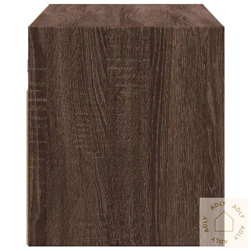 Vegghengt Tv-Benk Med Led Brun Eik 80X31X35 Cm