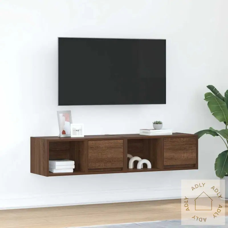 Tv-Benker 2 Stk Brun Eik 60X31X25,5 Cm Konstruert Tre