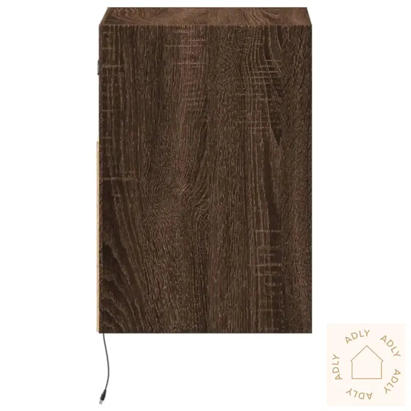 Vegghengt Tv-Benk Med Led Brun Eik 41X31X45 Cm
