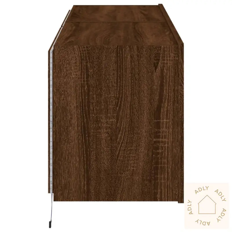 Vegghengte Tv-Benker Med Led 2 Stk Brun Eik 60X35X41 Cm