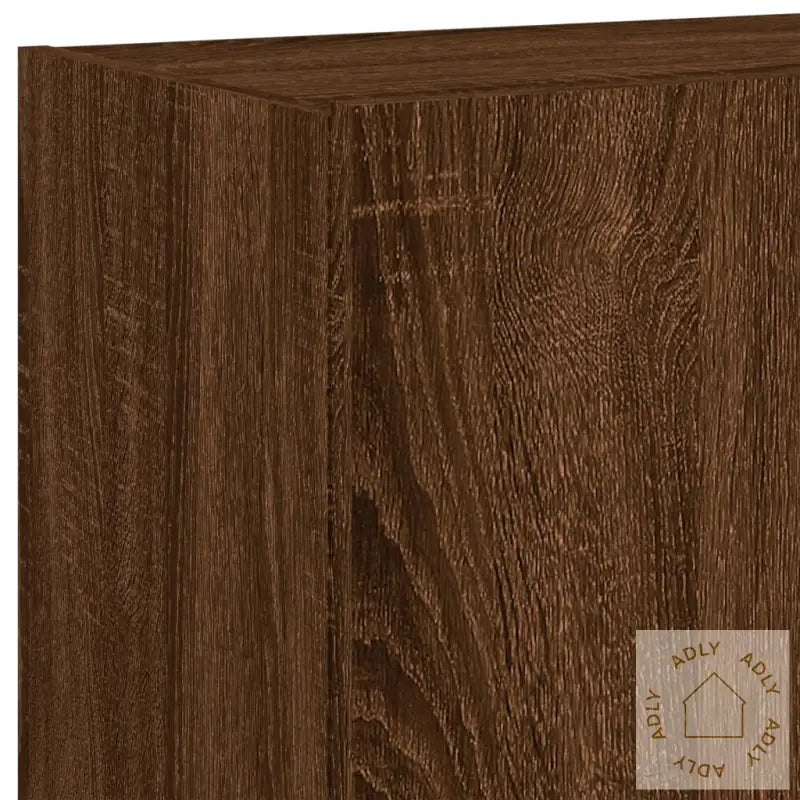 Vegghengte Tv-Benker Med Led 2 Stk Brun Eik 60X35X41 Cm