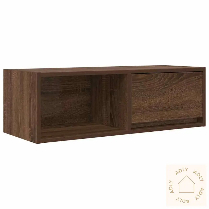 Tv-Benk Brun Eik 80X31X25,5 Cm Konstruert Tre
