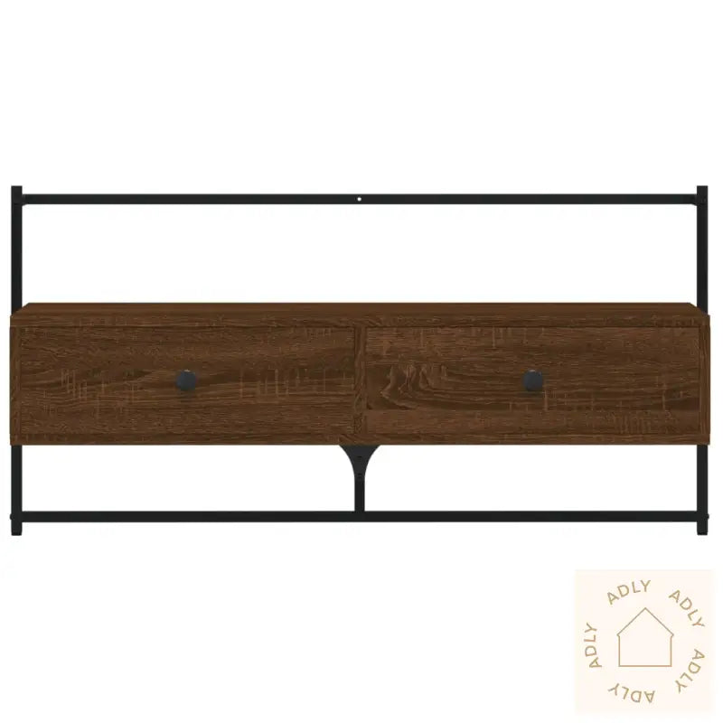 Tv-Benk Veggmontert Brun Eik 100,5X30X51 Cm Konstruert Tre