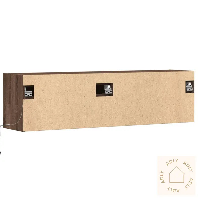 Vegghengt Tv-Benk Med Led Brun Eik 140X31X38 Cm