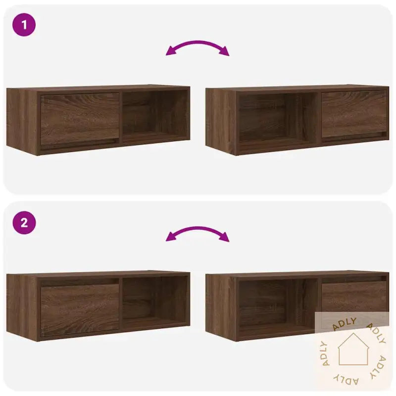 Tv-Benk Brun Eik 80X31X25,5 Cm Konstruert Tre