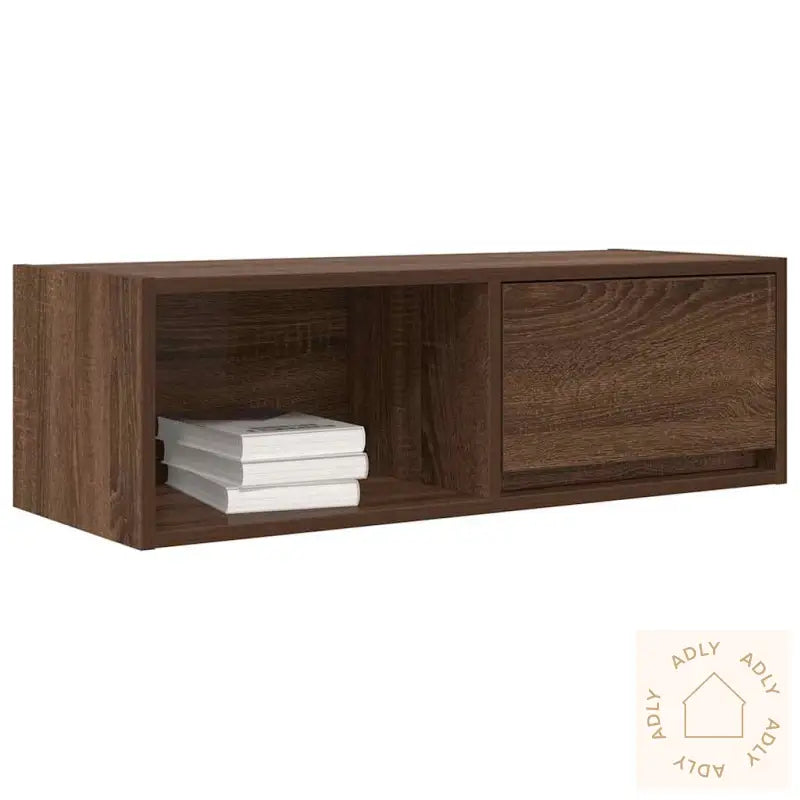 Tv-Benk Brun Eik 80X31X25,5 Cm Konstruert Tre
