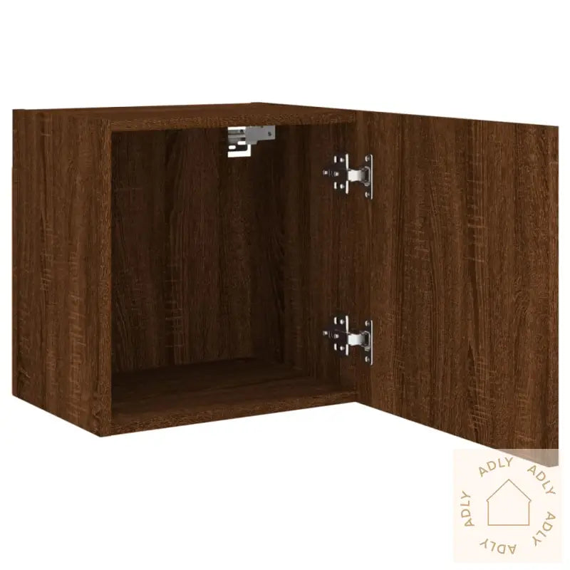 Vegghengte Tv-Benker 2 Stk Brun Eik 40,5X30X40Cm Konstruert Tre