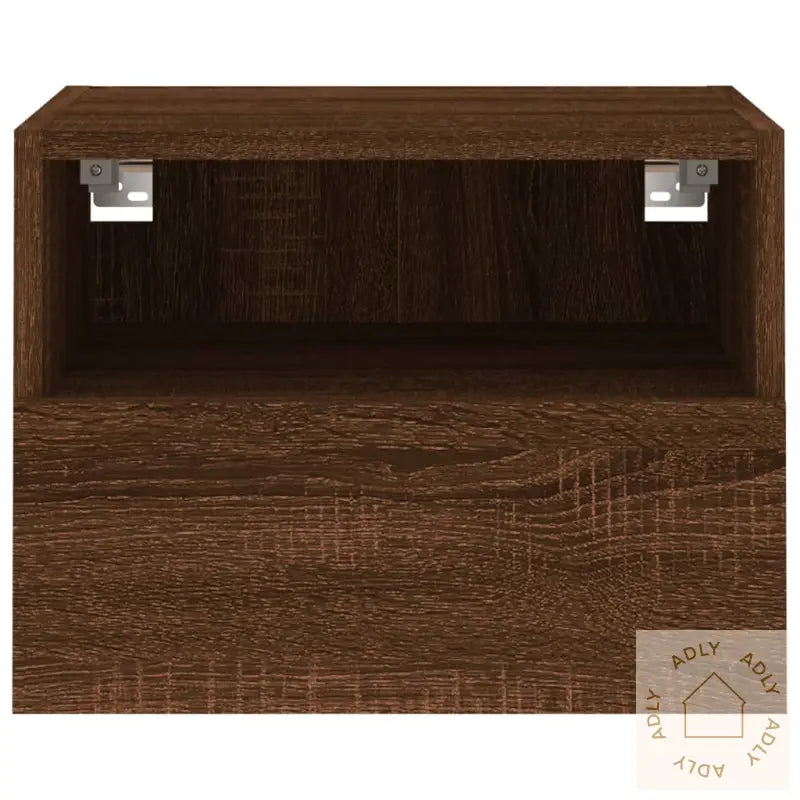 Vegghengt Tv-Benk Brun Eik 40X30X30 Cm Konstruert Tre