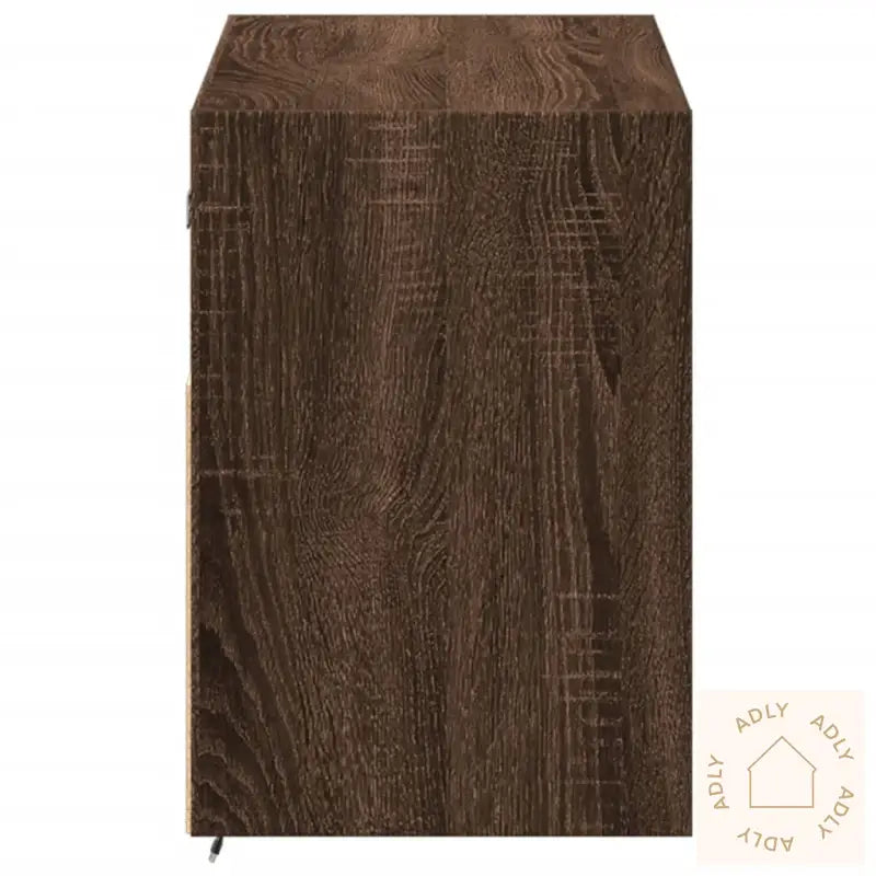 Vegghengt Tv-Benk Med Led Brun Eik 100X31X45 Cm