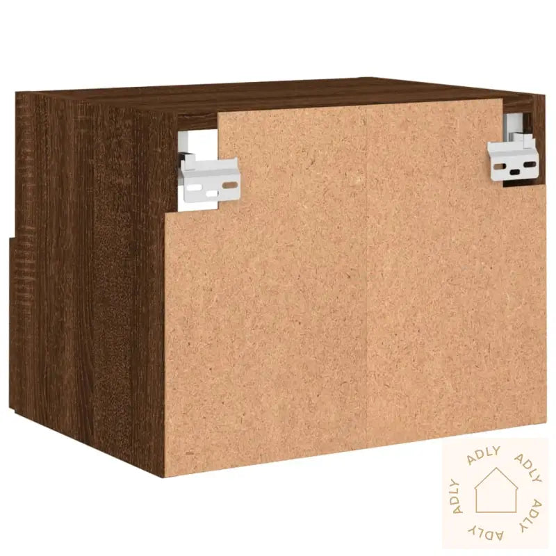 Vegghengt Tv-Benk Brun Eik 40X30X30 Cm Konstruert Tre