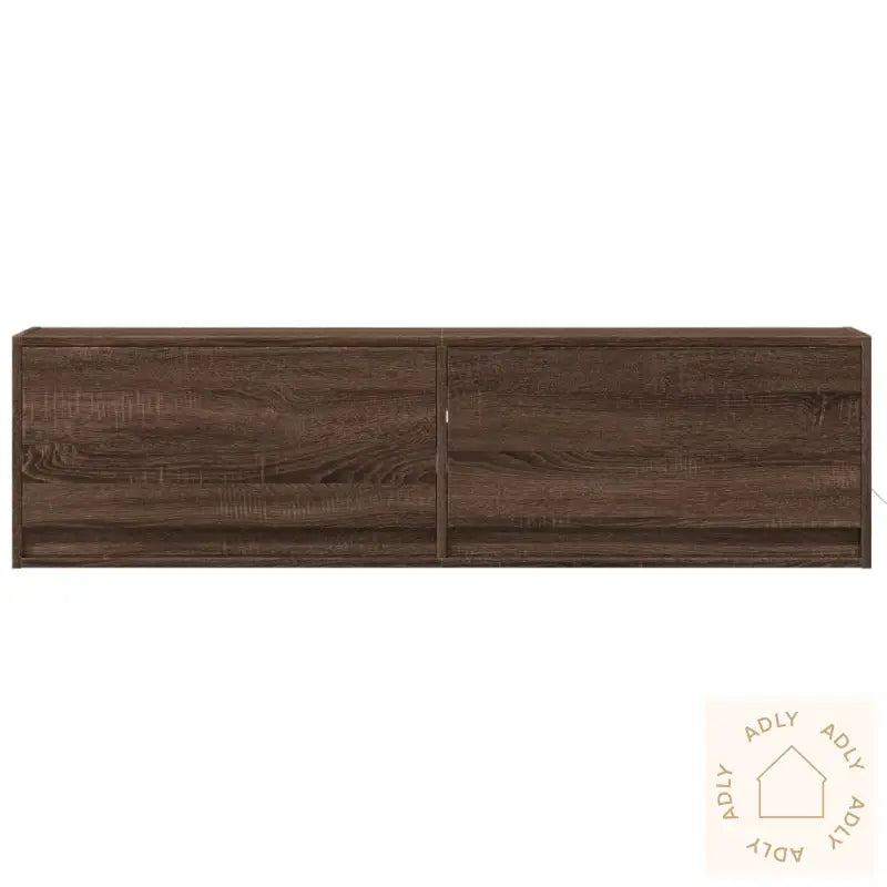 Vegghengt Tv-Benk Med Led Brun Eik 140X31X38 Cm