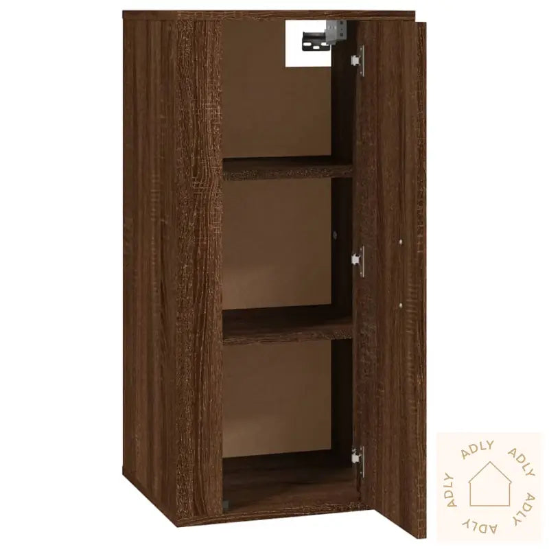 Vegghengt Tv-Benk Brun Eik 40X34,5X80 Cm