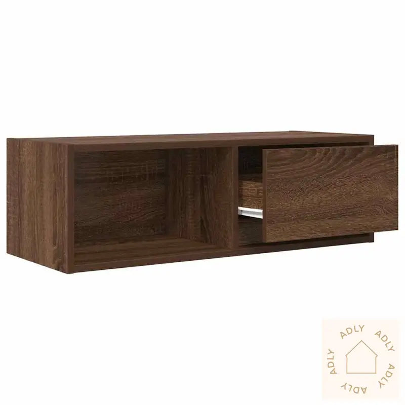 Tv-Benk Brun Eik 80X31X25,5 Cm Konstruert Tre
