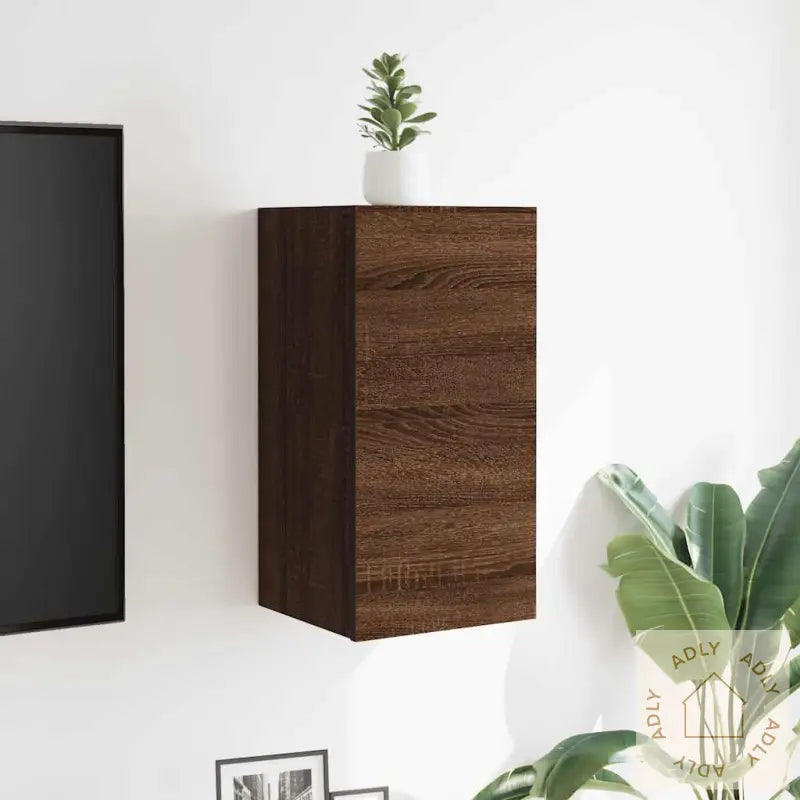 Vegghengte Tv-Benker 2 Stk Brun Eik 30,5X30X30 Cm