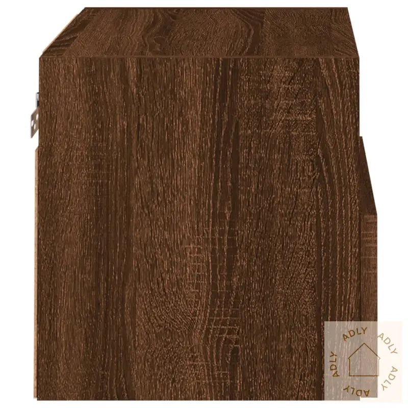 Vegghengt Tv-Benk Brun Eik 40X30X30 Cm Konstruert Tre