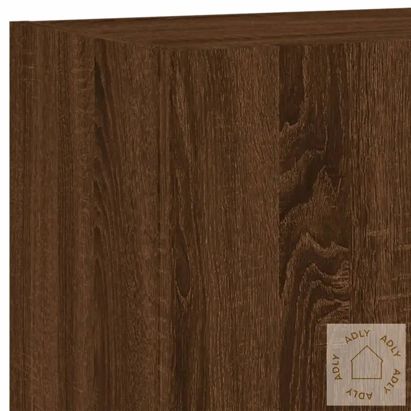 Vegghengt Tv-Benk Brun Eik 40,5X30X90 Cm Konstruert Tre