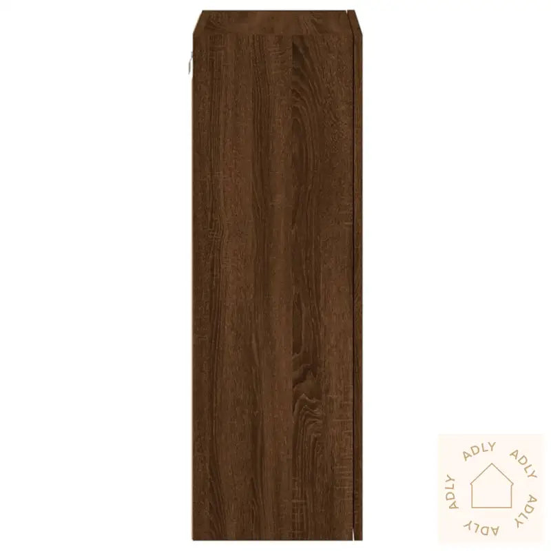 Vegghengt Tv-Benk Brun Eik 40,5X30X90 Cm Konstruert Tre