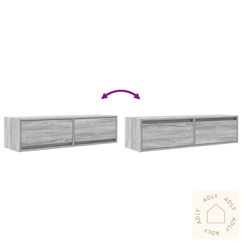 Tv-Skap Grå Sonoma 100X31X25,5 Cm Konstruert Tre