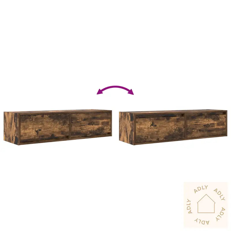 Tv-Benk Røkt Eik 100X31X25,5 Cm Konstruert Tre