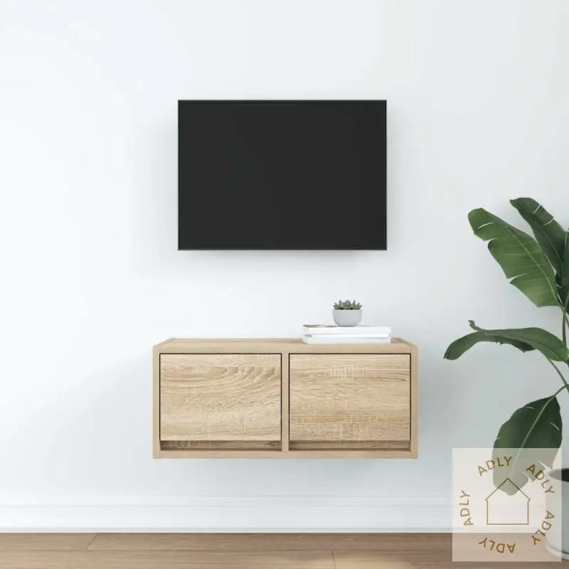 Tv-Benk Sonoma Eik 60X31X25,5 Cm Konstruert Tre