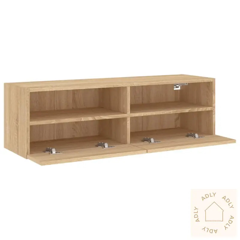 Vegghengt Tv-Benk Sonoma Eik 100X30X30 Cm Konstruert Tre