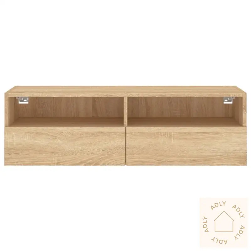 Vegghengt Tv-Benk Sonoma Eik 100X30X30 Cm Konstruert Tre