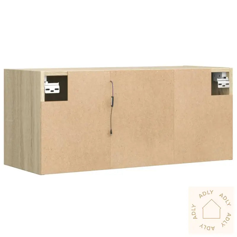 Vegghengt Tv-Benk Med Led Sonoma Eik 80X31X35 Cm