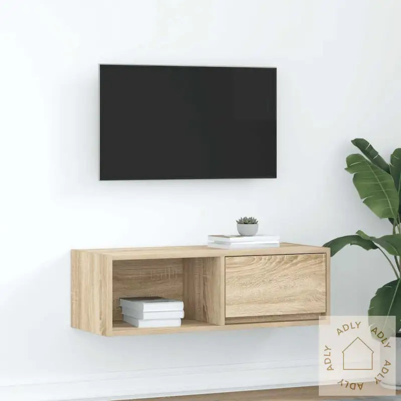 Tv-Benk Sonoma Eik 80X31X25,5 Cm Konstruert Tre