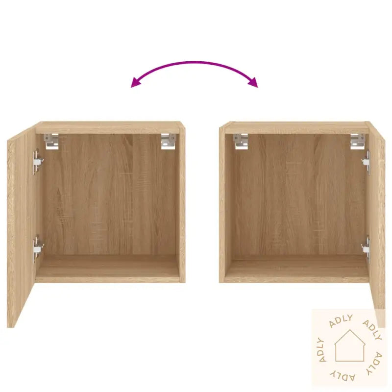 Vegghengte Tv-Benker 2 Stk Sonoma Eik 40,5X30X40 Konstruert Tre