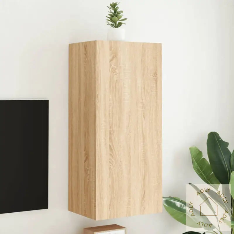 Vegghengt Tv-Benk Sonoma Eik 40,5X30X90 Cm Konstruert Tre