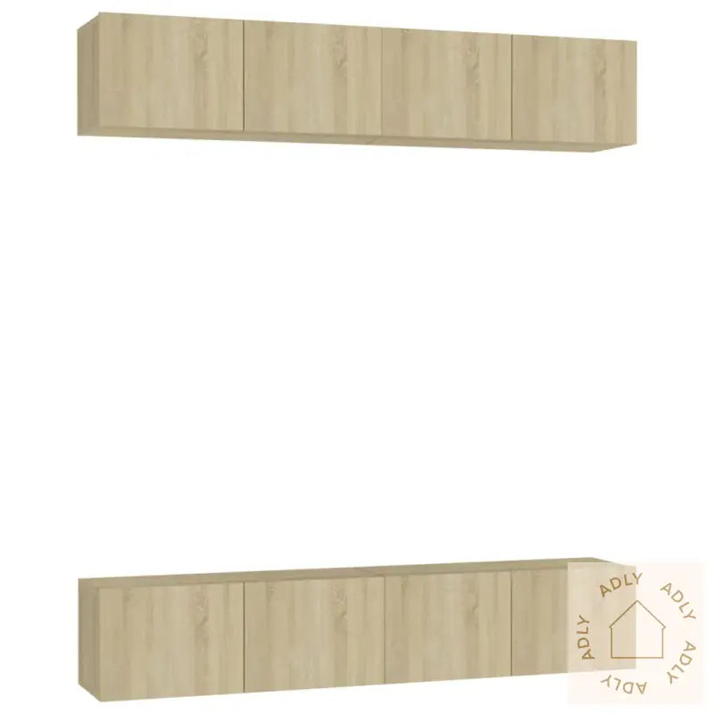 Tv-Benker 4 Stk Sonoma Eik 80X30X30 Cm Konstruert Tre